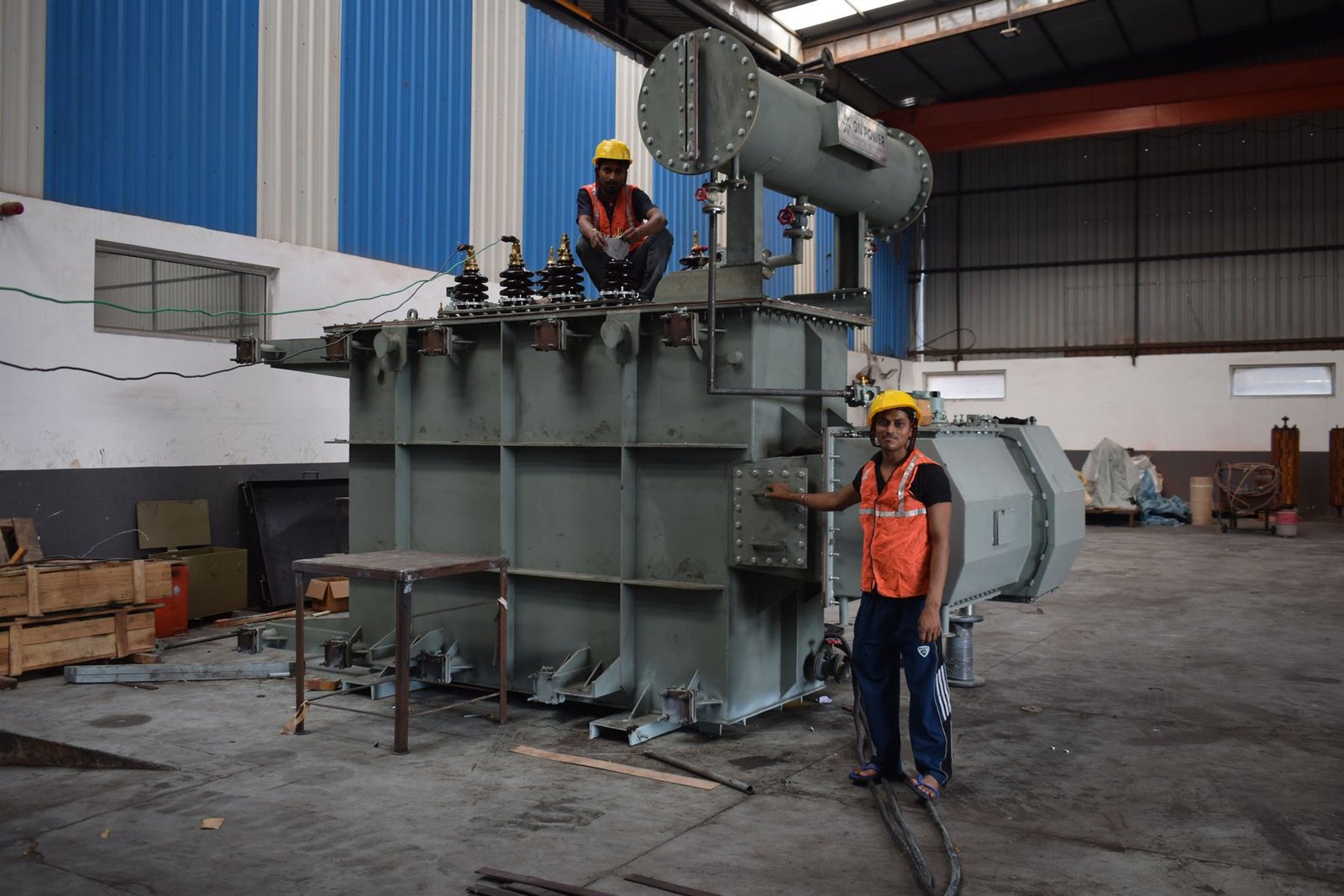 Power transformer under assembly