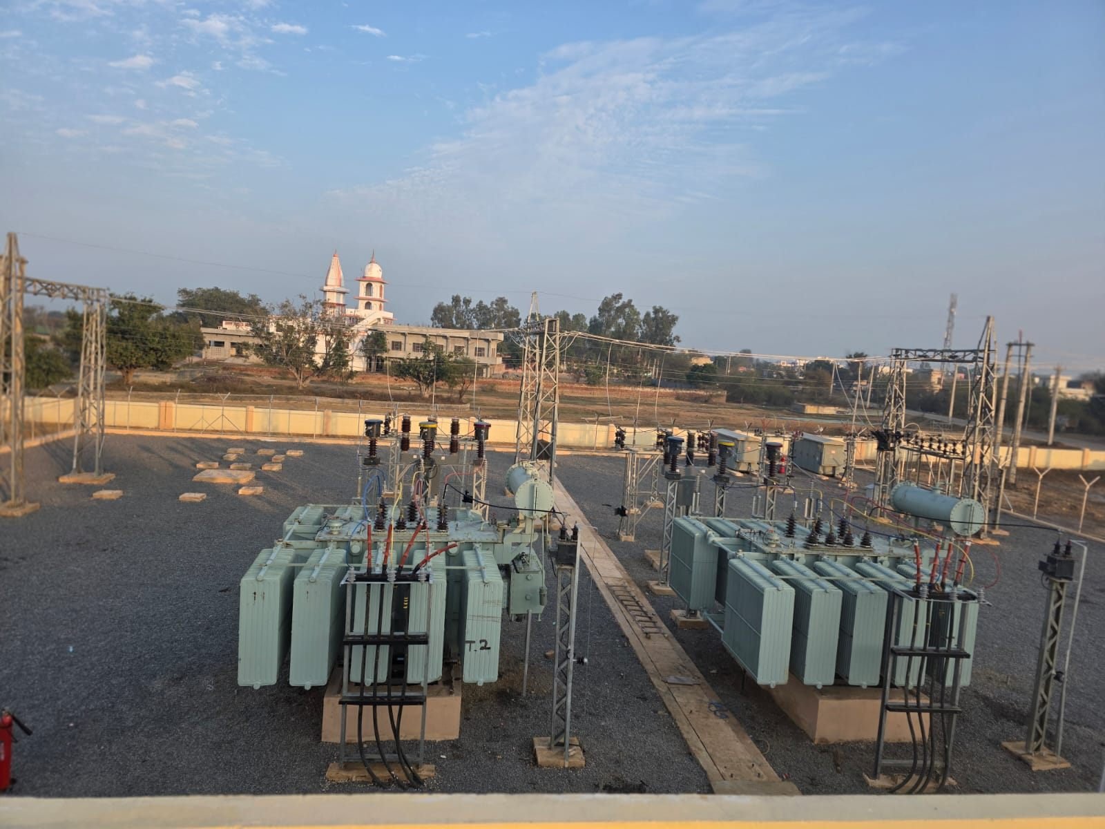 Distribution transformers and structures at a commissioned 33 kV substation