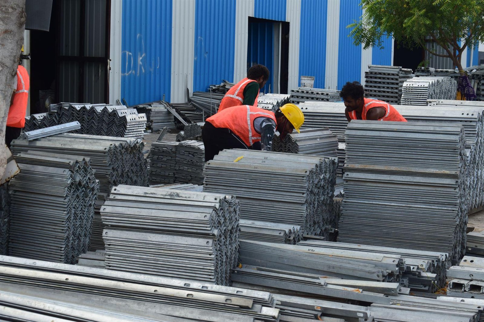 Stacking galvanized angles